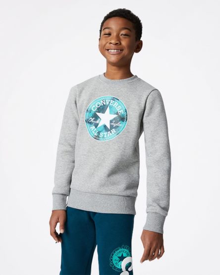 Boys' Converse Into The Wild Fleece Crew Sweatshirts Dark Grey | AU C6138S